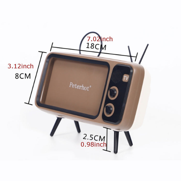 Bakeey Mini Retro TV Pattern Desktop Stand - Cell Phone Holder, Lazy Bracket, Compatible with 4.7 to 5.5 inch Mobile Phones - Ideal for Watching Videos & Shows Hands-free