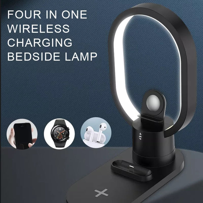 4 in 1 15W Magnetic Lamp - Wireless Charger and 360 Degrees Rotating Night Light, Bedside Light - Perfect for Samsung Galaxy Z Fold 4, S22 Ultra, iPhone 14 Pro Max