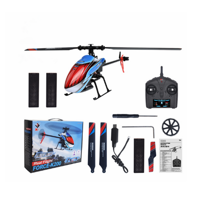 WLtoys XK K200 - 4CH 6-Axis Gyro Altitude Hold, Optical Flow Localization, Flybarless RC Helicopter - Perfect for Beginners and RTF Enthusiasts