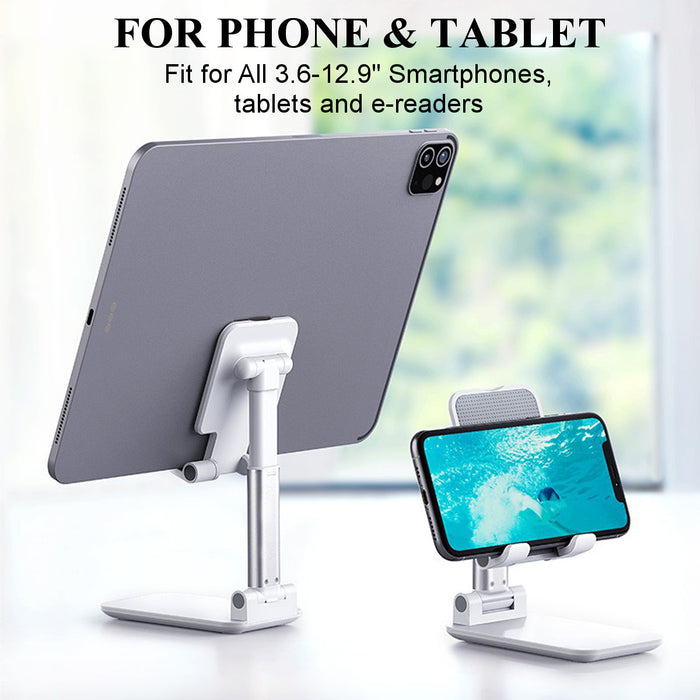 CCT4 Universal Folding Telescopic Stand - Desktop Mobile Phone and Tablet Holder for iPad Air, iPhone 12 XS 11 Pro, POCO X3 NFC - Ideal for Hands-Free Viewing and Video Calls