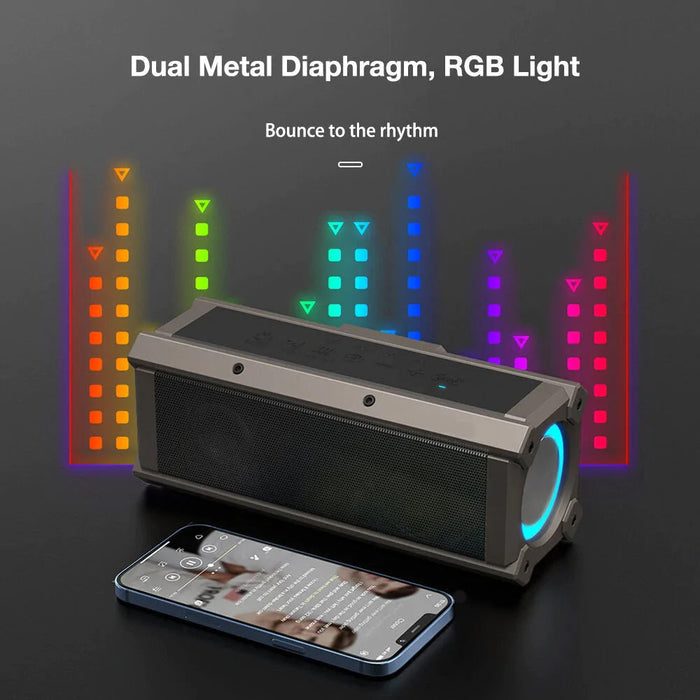 500LK 100W Bluetooth Speaker Portable Speakers Quad Drivers Dual Diaphragm Deep Bass RGB Light TWS 5000mAh Outdoors Wireless Speaker