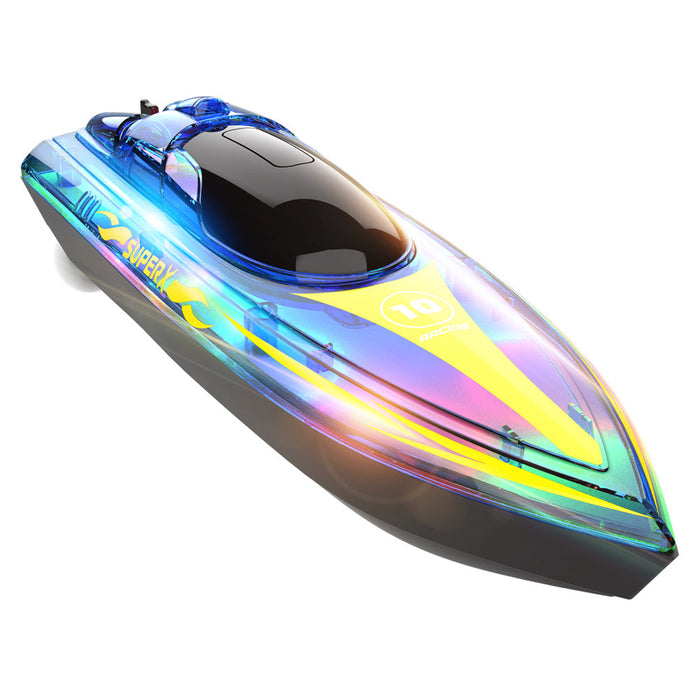 Flytec V555 2.4G 4CH - RC Boat with LED Lighting & Mini Shipping Models for Pools & Lakes - Fun Kids & Children Toy with 60 Minutes Playtime