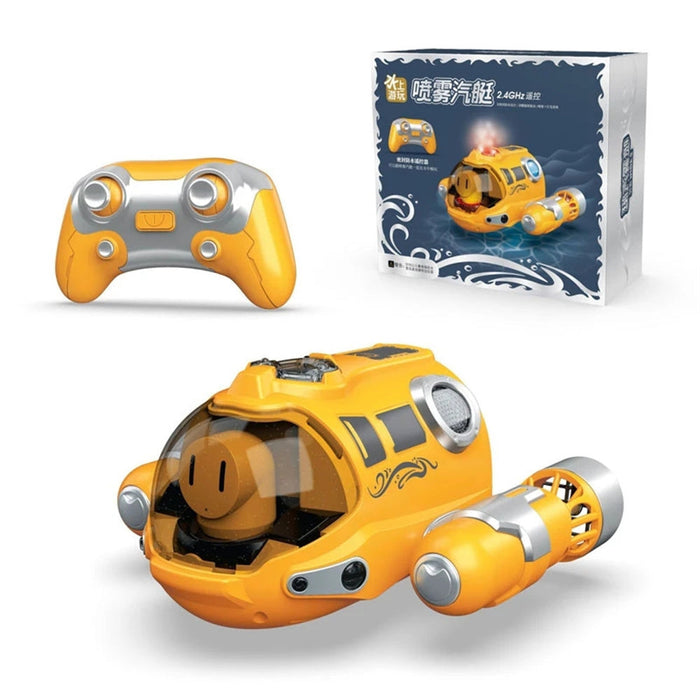 Mini RC Speedboat - 2.4G Submarine with Spray Light & Waterproof Rechargeable Features - Ideal Electric Remote Control Water Toy Gift for Children