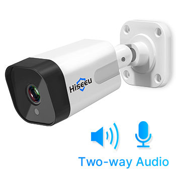 Hiseeu 8CH 5MP NVR Camera System - 4Pcs POE H.265+ IP Security Cameras, Audio, Night Vision 10m, IP66 Waterproof, Onvif - Ideal for Home and Business Security