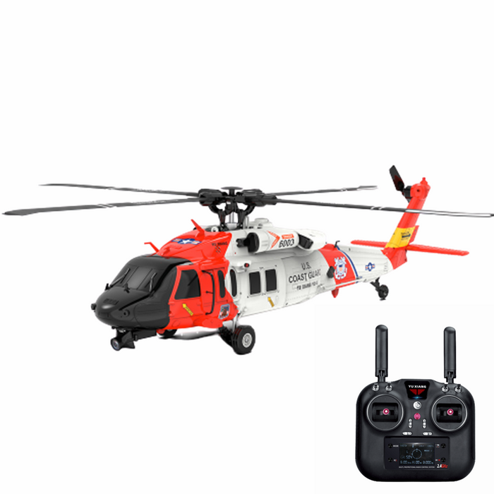 YXZNRC F09-S - 2.4G 6CH 6-Axis Gyro GPS Optical Flow 5.8G FPV Camera 1:47 Scale Flybarless RC Helicopter - Dual Brushless Motor for Enhanced Flight Stability