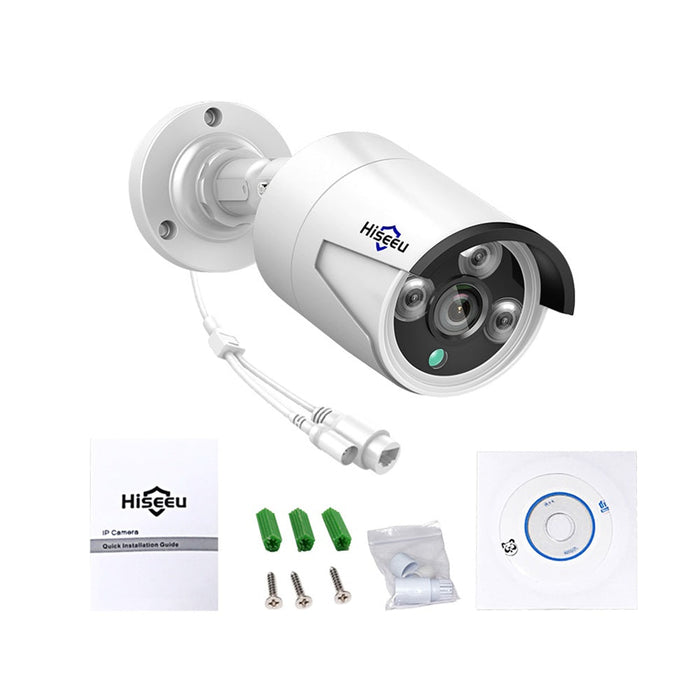 Hiseeu HB615 H.265 5MP - Outdoor Waterproof IP66 Security IP Camera with POE ONVIF & P2P Video Capability - Perfect for Home and Business Surveillance