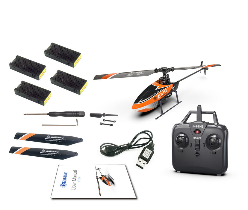 Eachine E129 Helicopter - 2.4G 4CH 6-Axis Gyro, Altitude Hold, Flybarless RC - Perfect for Beginners and Experienced Pilots