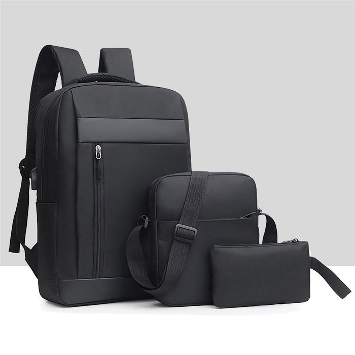 Men's 3Pcs Backpack Set - USB Charging Laptop Bag, Multifunctional Casual Travel, School Backpack for Men and Women