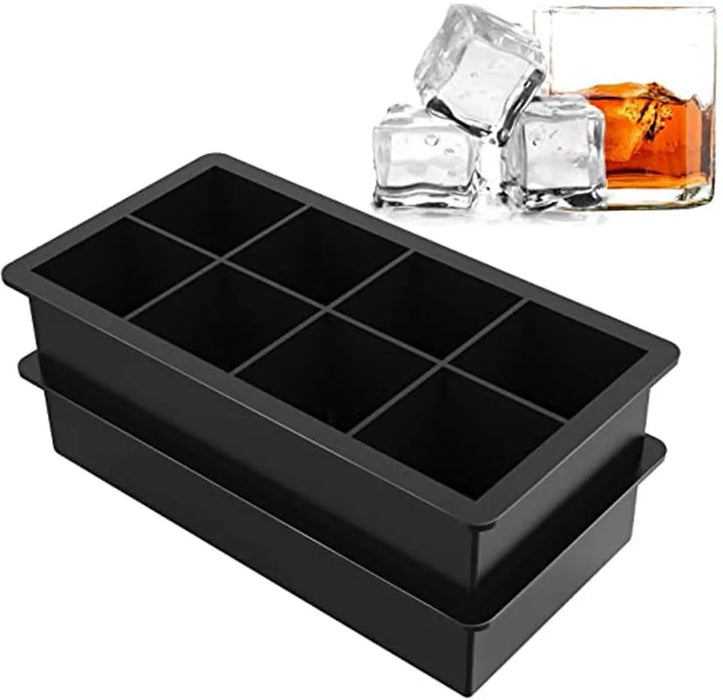 8Big Ice Tray Mold Giant Jumbo Large Food Grade Silicone Ice Cube Square Tray Mold DIY Ice Maker Ice Cube Tray