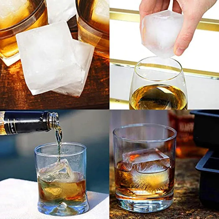 8Big Ice Tray Mold Giant Jumbo Large Food Grade Silicone Ice Cube Square Tray Mold DIY Ice Maker Ice Cube Tray