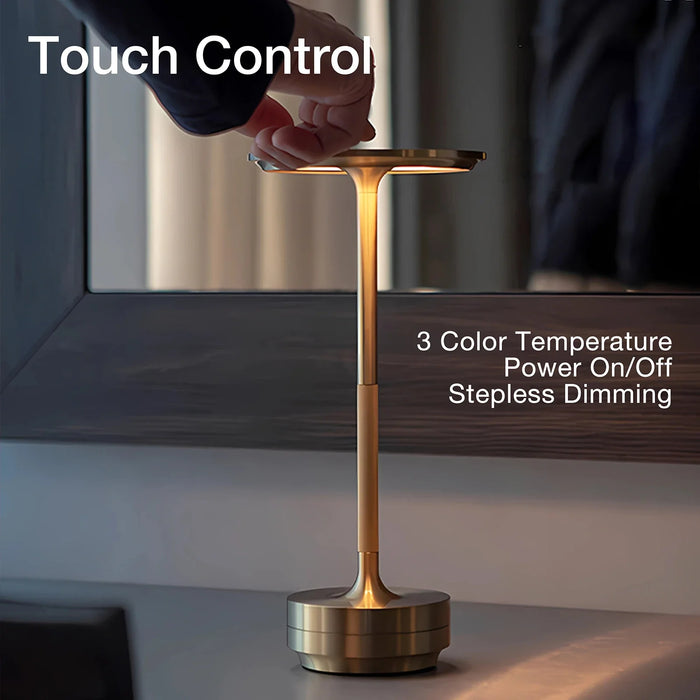 Cordless Modern Aura Table Lamp - Cordless Table Lamp with Touch Control & Modern Nordic Design