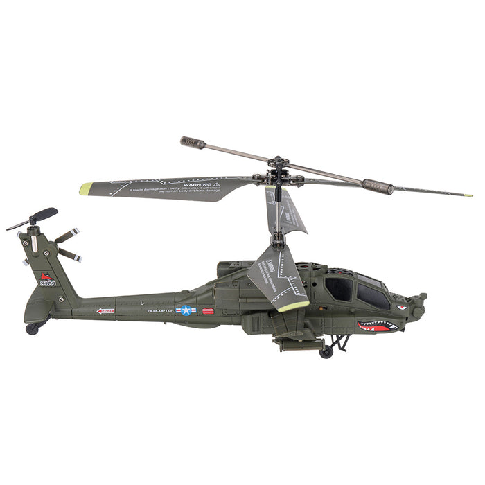 SYMA S109G - 3.5CH Beast RC Helicopter RTF AH-64 Military Model - Perfect Kids Toy for Indoor Flying Action