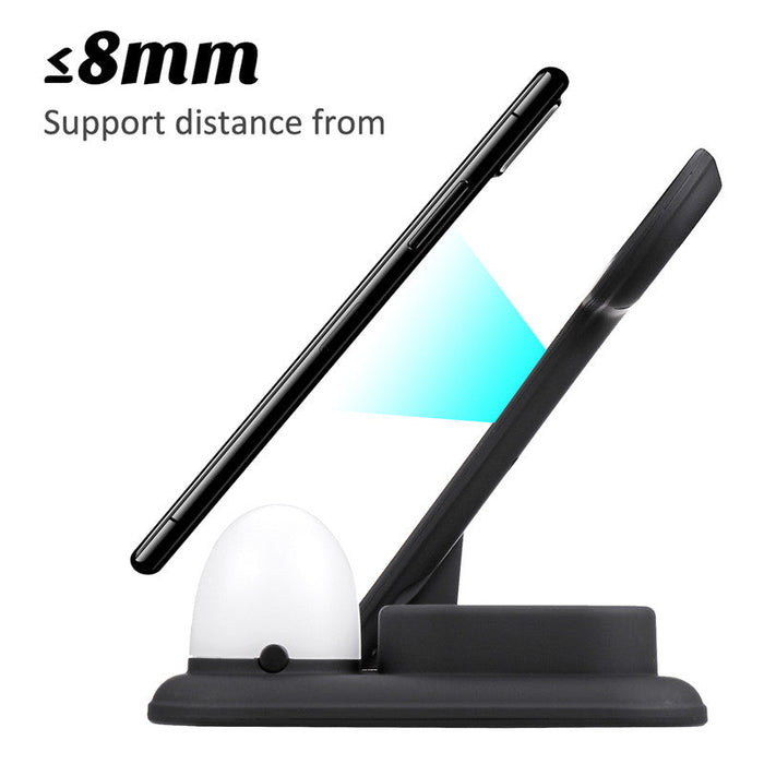 Bakeey 4 In 1 Wireless Charger - 10W/7.5W/5W Night Light Quick Charging Stand for iPhone, Apple Watch & Airpod - Perfect for iPhone XS 11Pro & Apple Watch 5/4/3/2/1 Users