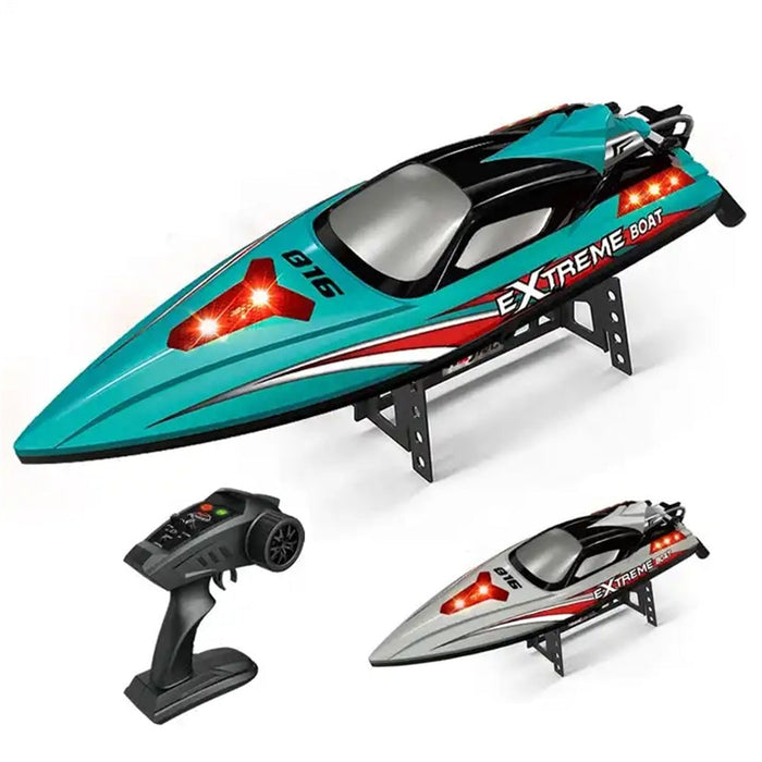 HXJRC HJ816 PRO RTR - 55km/h 2.4G Brushless High Speed RC Boat with Capsized Reset & LED Lights - Waterproof Electric Racing Speedboat for Lakes, Pools & Remote Control Enthusiasts