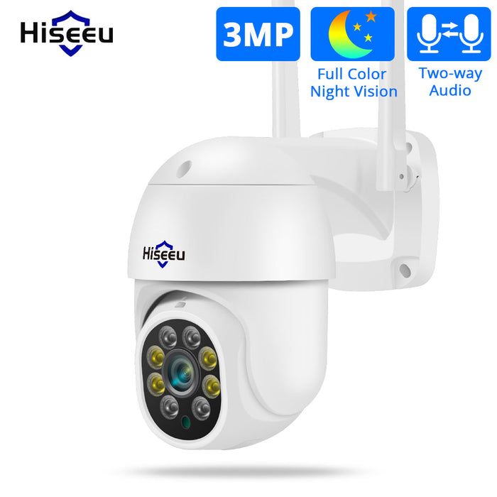 Hiseeu WHD303 - 3MP Outdoor WiFi Camera with 1536p Resolution, 5x Digital Zoom, PTZ, IP Audio, P2P OnVIF - Ideal for CCTV Monitoring Needs and Wireless Security Systems