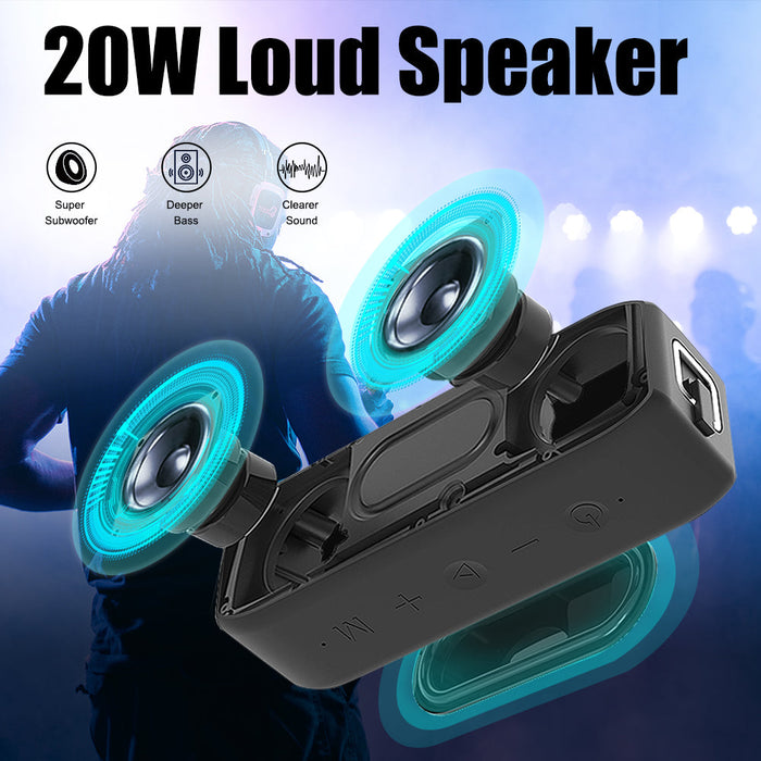 XDOBO Wing 20W - Portable Wireless Bluetooth 5.0 Speaker, IPX7 Waterproof Soundbar, Super Bass Stereo HiFi, Sound Box TWS Audio Player, Boombox - Ideal for Outdoor Enthusiasts and Music Lovers