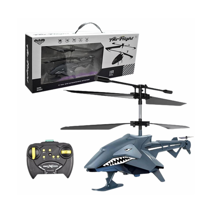 Alloy Shark RC Helicopter - 2.5CH, USB Charging, Intelligent Induction, RTF, Lights - Perfect Toy for Kids and Enthusiasts