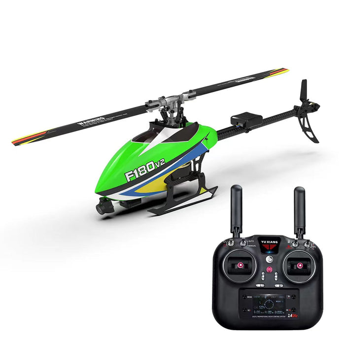 YXZNRC F180 V2 - 6CH 6-Axis Gyro GPS + Optical Flow Localization, 5.8G FPV Camera, Dual Brushless Direct Drive Motor - Flybarless RTF RC Helicopter for Enthusiasts