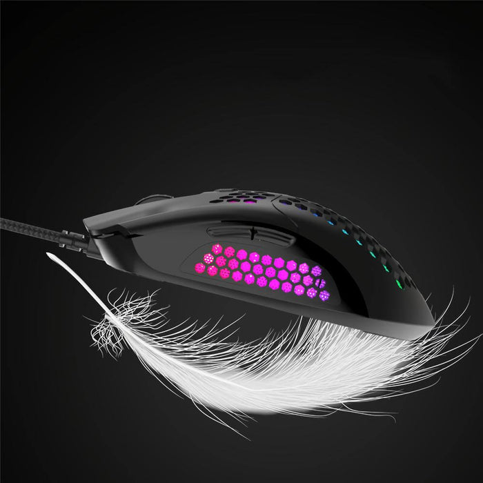 Free-Wolf M5 Wired Honeycomb RGB Gaming Mouse (12000DPI)