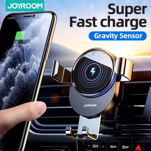 Joyroom 15W Qi Wireless Charger Car Phone Holder Wireless Charger Car Mount Smart Infrared Sensor for Air Vent Mount / Dashboard Mobile Navigation Bracket For iPhone for Samsung All Smartphone