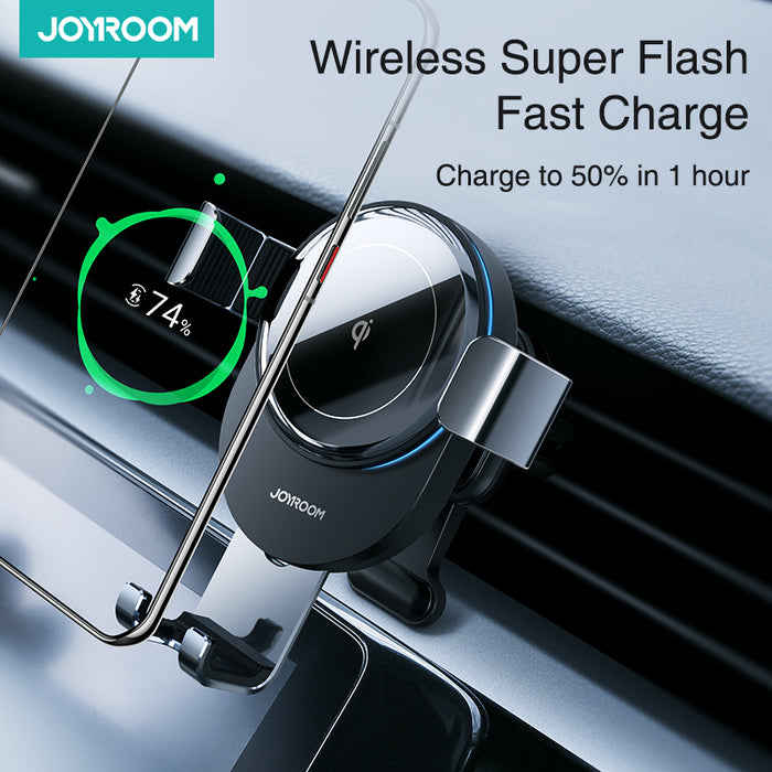 Joyroom 15W Qi Wireless Charger Car Phone Holder Wireless Charger Car Mount Smart Infrared Sensor for Air Vent Mount / Dashboard Mobile Navigation Bracket For iPhone for Samsung All Smartphone