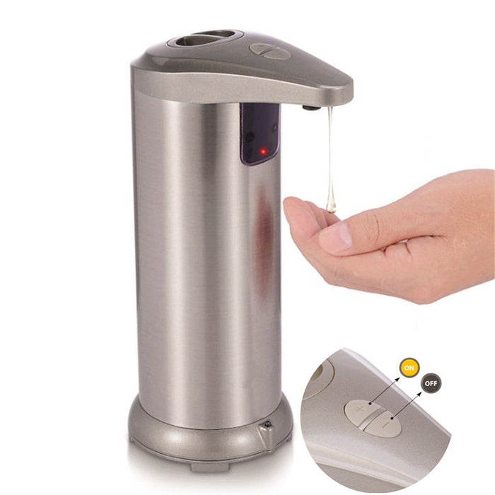 250ml Automatic Liquid Soap Dispenser Sensor non-contact Stainless Steel Hand Soap Bottle Dispenser for Kitchen bathroom