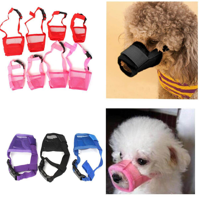 Fashion Adjustable Nylon Dog Muzzle Pet Puppy Mesh Mouth Mask Anti Biting Barking S-XL