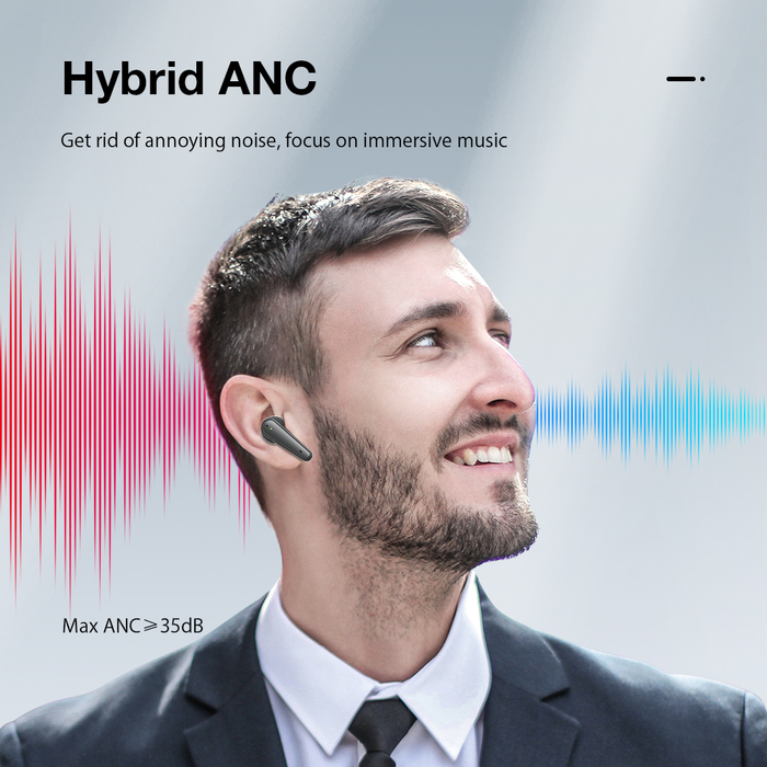 [Dual ANC] Blitzwolf® BW-FYE11 TWS Bluetooth V5.0 Earphone Active Noise Reduction AAC Hifi Stereo HD Calls Touch Control Sports Headphone with 4 Mic