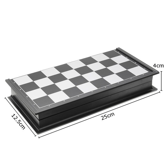 Chess Game Silver Gold Pieces Folding Magnetic Foldable Board Contemporary Set