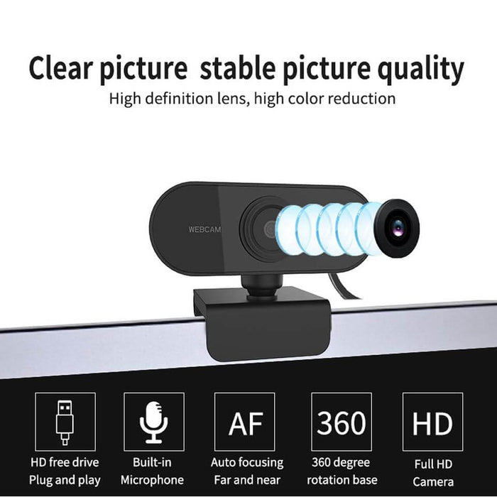 Full High Definition 1080p Clip-On USB Webcam (Compatible With Laptops, PC, Games Consoles & More)