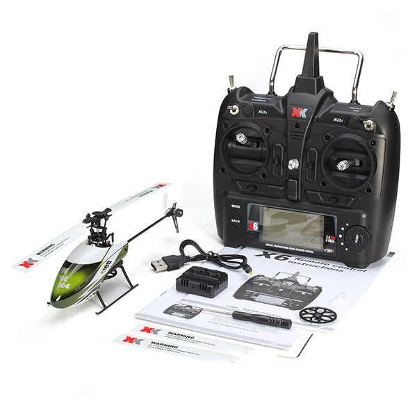 XK K100 Falcom 6CH Flybarless 3D6G System RC Helicopter RTF