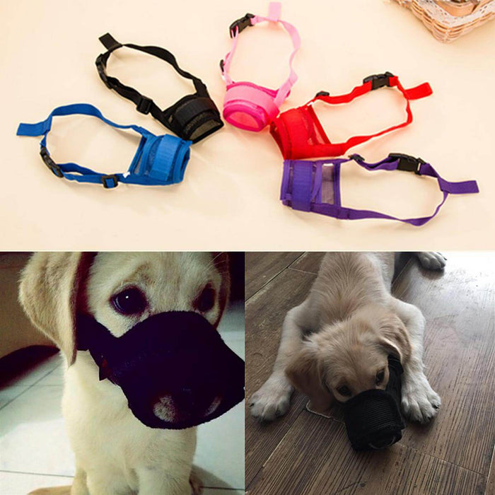 Fashion Adjustable Nylon Dog Muzzle Pet Puppy Mesh Mouth Mask Anti Biting Barking S-XL