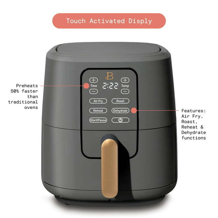 6-Quart Air Fryer: Advanced Digital Touchscreen for Efficient Everyday Cooking